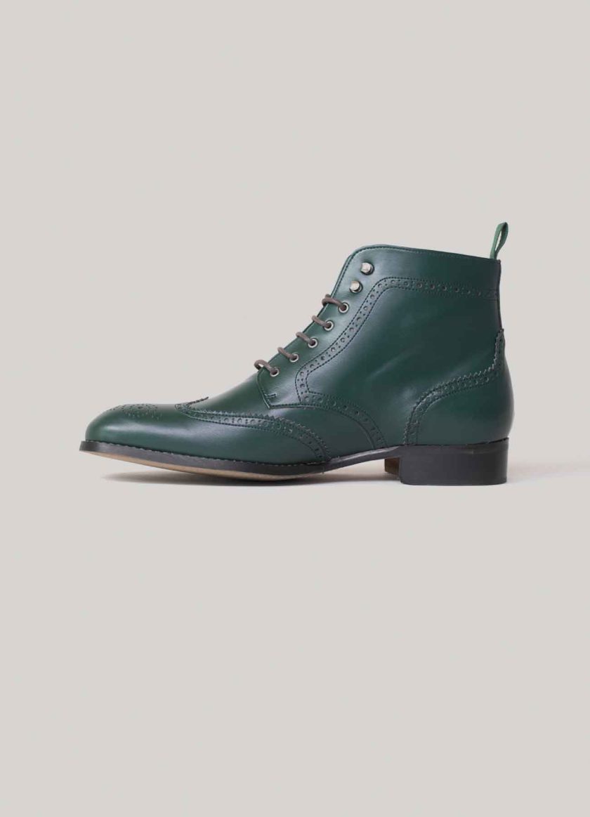 Derby Boots Green Teal